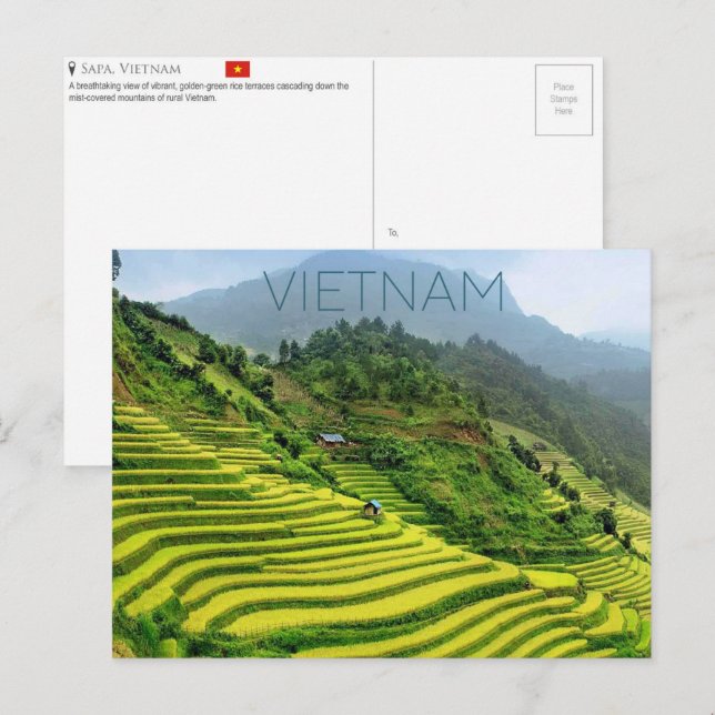 Sapa, carte postale de voyage au Vietnam (Devant / Derrière)