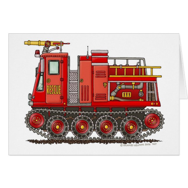 Sapeur-pompier de camion de pompiers d'ouvrier (Devant horizontal)