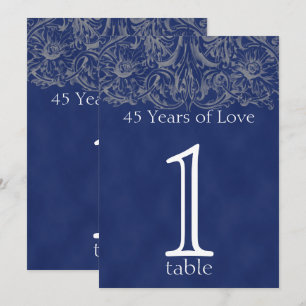 Saphir et Argent Numéro de Table du 45e Anniversai