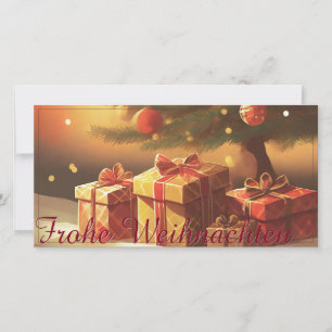 Sapin de Noël avec des cadeaux dorés