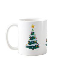 Sapin de Noël avec mug enneigé