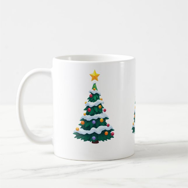 Sapin de Noël avec mug enneigé (Gauche)