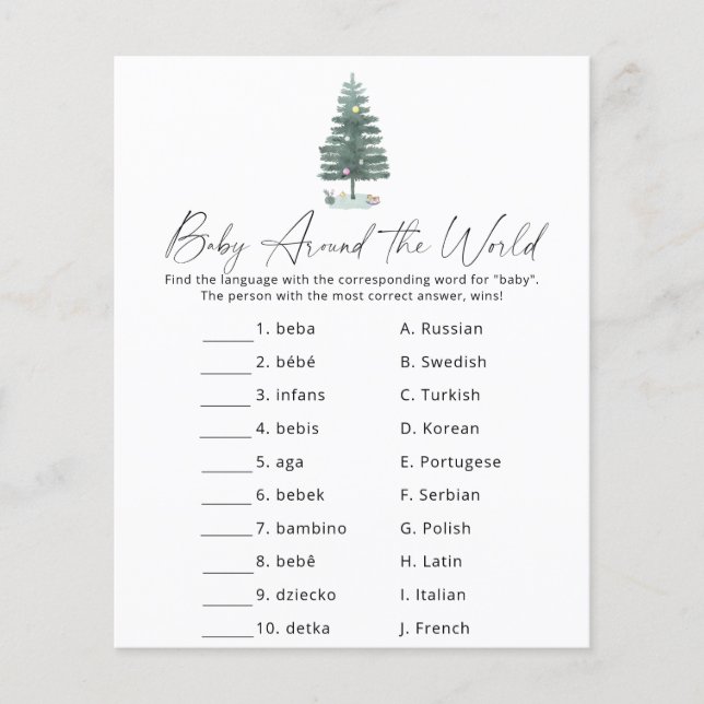 sapin de Noël - Bébé autour du monde jeu (Devant)