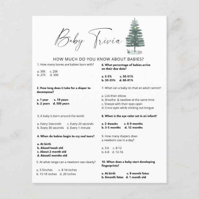 Sapin de Noël - Bébé Quiz (Devant)
