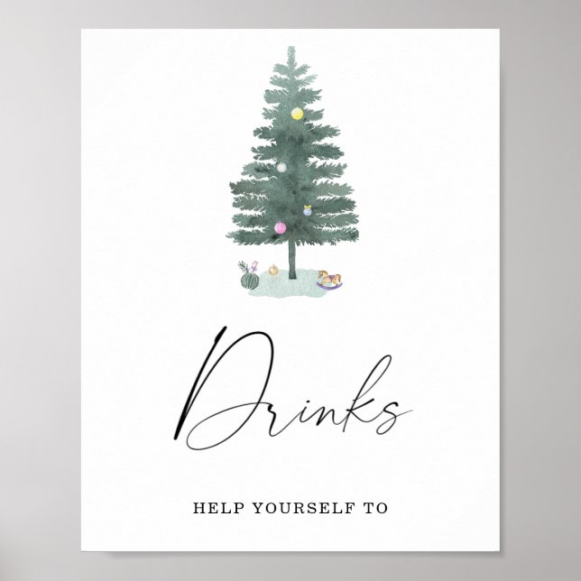 Sapin de Noël - Boissons  Affiche (Devant)