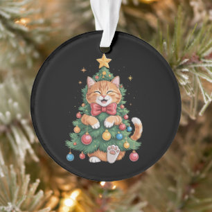 Sapin de Noël Chat Orange Gingembre Noël Mignon