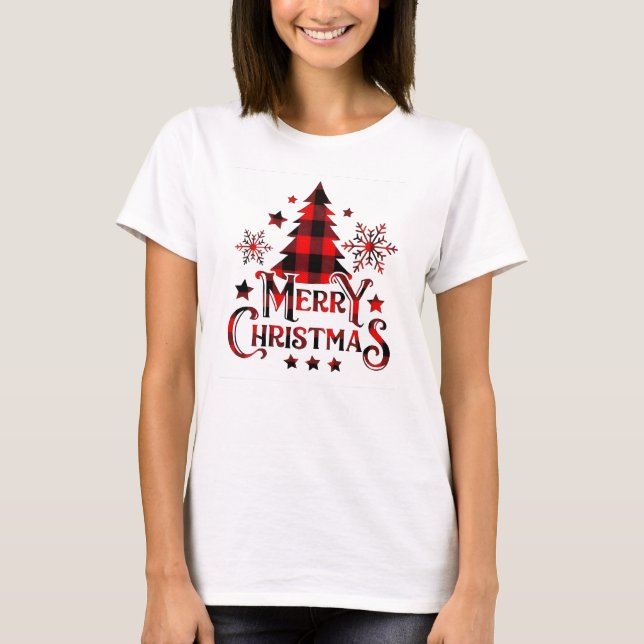 Sapin de Noël – Conception de T-Shirt Joyeux Noël (Devant)