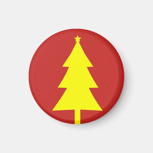 Sapin de Noël en épicéa jaune aimant de frigo funk (Devant)