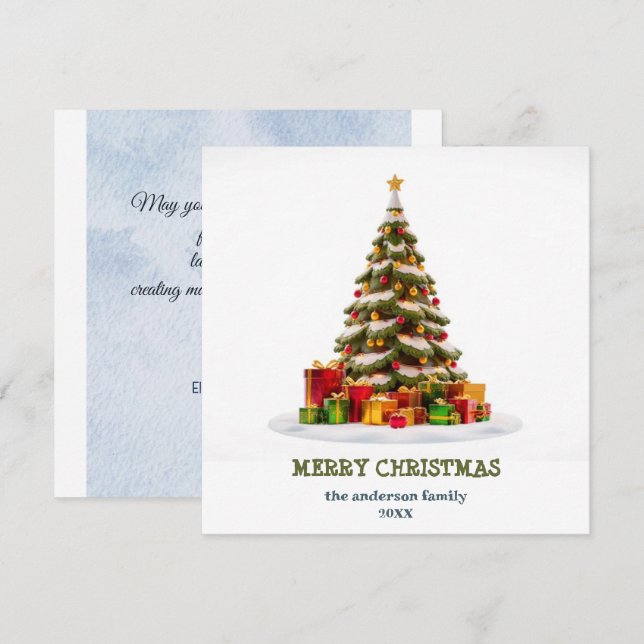 Sapin de Noël festif, Carte de Noël (Devant / Derrière)