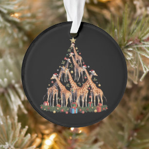 Sapin de Noël Girafe Santa Ferme de faune africain