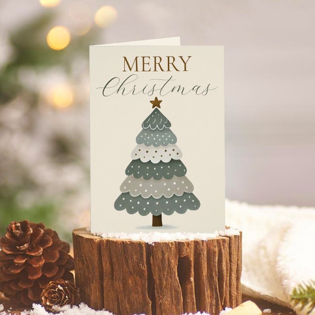 Sapin de Noël Joyeux Noël  (Christmas Tree Merry Christmas Card without Photos)