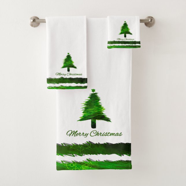 Sapin de Noël Motif de Fête Moderne Vert (En situation)