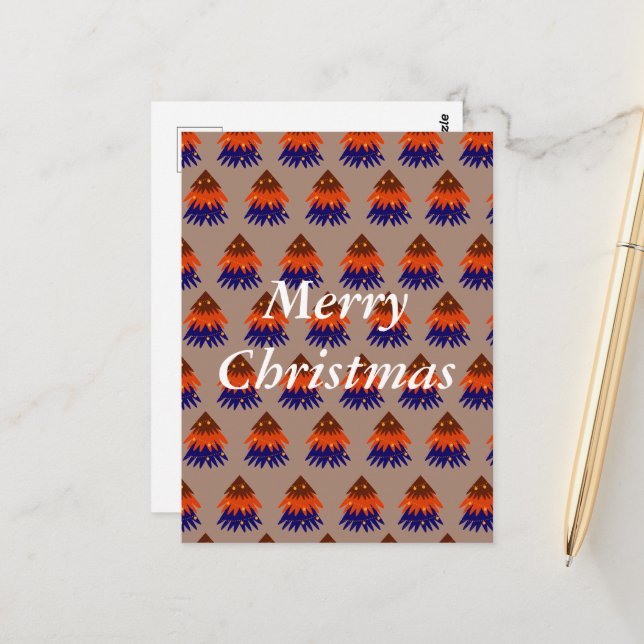 Sapin de Noël multicolore - Carte postale (Devant/Arrière en situation)