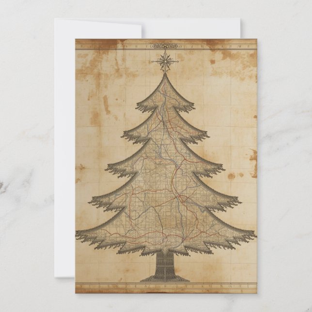 Sapin de Noël sur carte ancienne  (Devant)