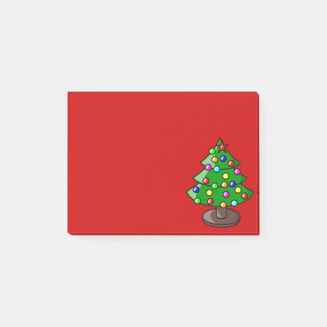 Sapin de Noël sur un Post-It rouge (Devant)