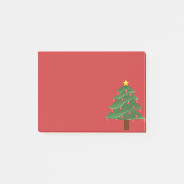 Sapin de Noël sur un Post-It rouge (Devant)