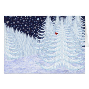 Sapins de Milou avec l'oiseau rouge