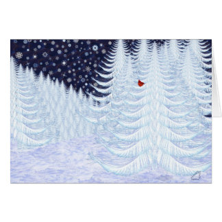 Sapins de Milou avec l'oiseau rouge