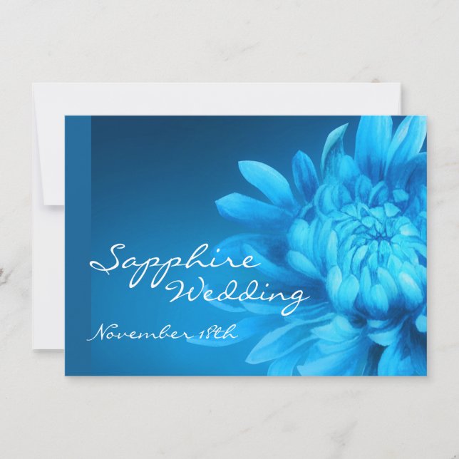 Sapphire 45ème invitation de mariage bleu (Devant)