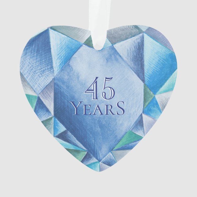 Sapphire Aquarelle Coeur 45e Anniversaire Mariage (dos)