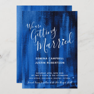 Sapphire bleu art moderne invitations de mariage