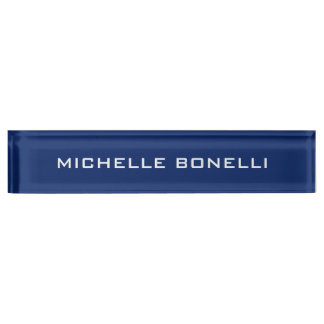Sapphire Bleu Minimaliste Plaque Lisible Moderne
