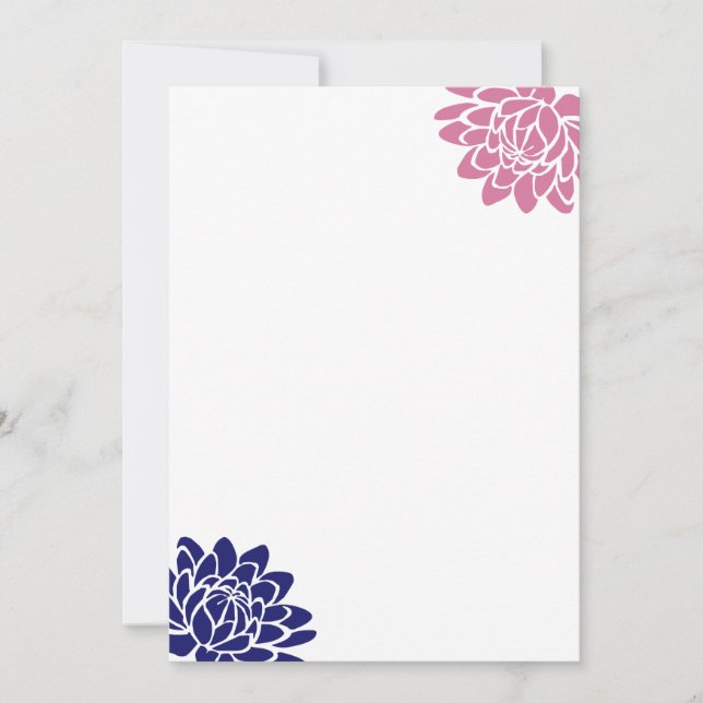 Sapphire Blue Lotus Fleur Blank Invitation (Devant)