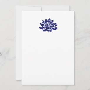 Sapphire Blue Lotus Fleur Blank Invitation
