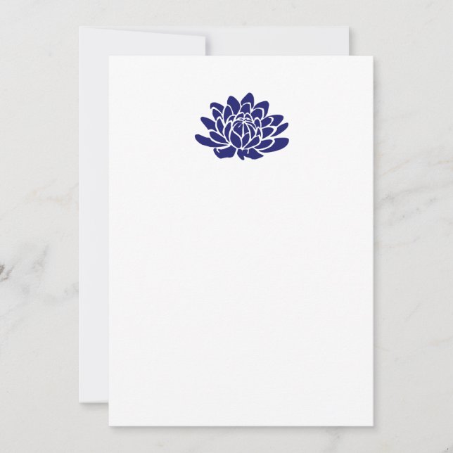 Sapphire Blue Lotus Fleur Blank Invitation (Devant)