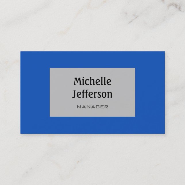 Sapphire Blue Silver Grey Carte de visite tendance (Devant)