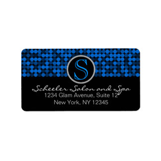 Sapphire Glam Personnalisé Monogramme Étiquettes d