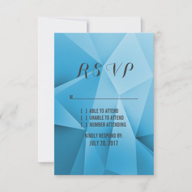 Sapphire Jewel Tones Mariage Carte RSVP (Devant)