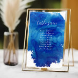 Sapphire Marée Mariage Numéro de table Nom de l'in<br><div class="desc">Cartes de numéro de table de mariage imprimées sur mesure avec un arrière - plan d'aquarelle bleu abstrait pour coordonner avec notre collection Sapphire Tide. Veuillez personnaliser chaque numéro dont vous avez besoin et ajouter chacun à votre panier individuellement pour assurer une impression précise. Utilisez les outils de conception pour...</div>