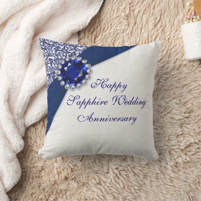 Sapphire Mariage Anniversaire Jeu Oreiller (Couverture)