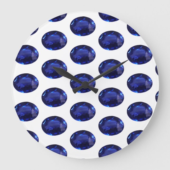 Sapphire Septembre Birthstone Blue Grande horloge (Recto)