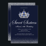 Sapphire Sweet 16 Invitations d'anniversaire<br><div class="desc">Sapphire Sweet 16 Invitations Anniversaires. Conçu avec des étincelles, parties scintillant argentée, une couronne argentée aux accents saphir pour un merveilleux Sweet 16 Anniversaire. Fabriquée pour des ados spéciaux, cette invitation en sweet sixteen de parties scintillant argent sera une introduction fabuleuse à votre journée spéciale. D'autres produits de 16 parties...</div>
