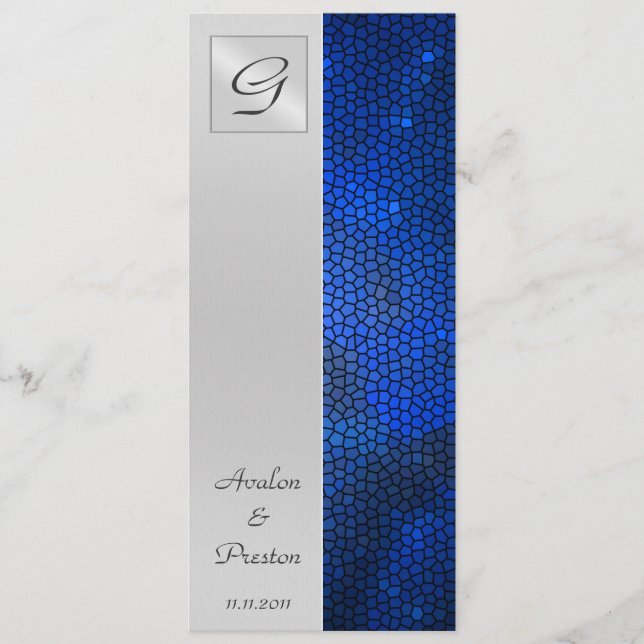 Sapphire Vitrail Programme de mariage en verre Inv (Devant)