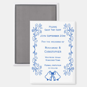 Sapphire Wedding Enregistrer La Date Magnet Bells