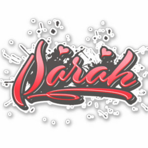 Sarah autocollant graffiti sticker cœur rouge