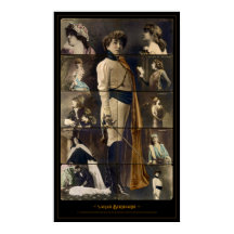 Sarah Bernhardt Postcard Mosaic Poster