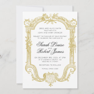 Sarah - Faire-part de mariage formel Or antique