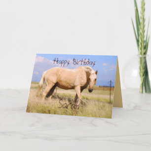 Sarah Joyeuse carte d'anniversaire Palomino Horse 