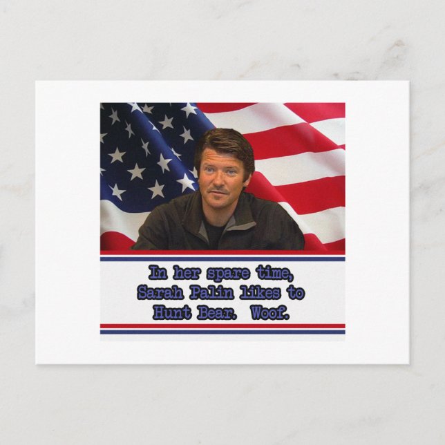 Sarah Palin Aime Chasser Bear Carte Post (Devant)