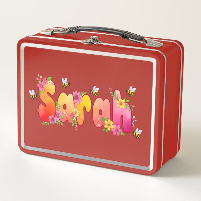 Sarah - Personalized Bee Lunch Box (Devant)