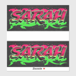 Sarah prénom nom graffiti autocollant sticker