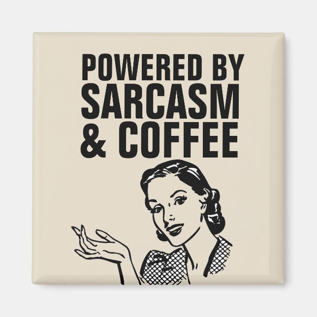 SARCASM & CAFÉ RETRO FEMME MAGNETS (Devant)
