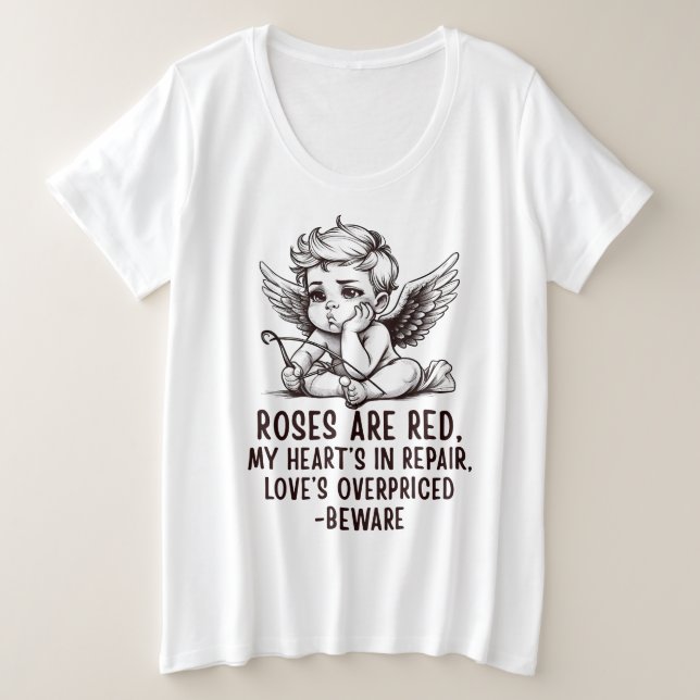 Sarcastic Anti-Valentine Cupid T-Shirt (Design devant)