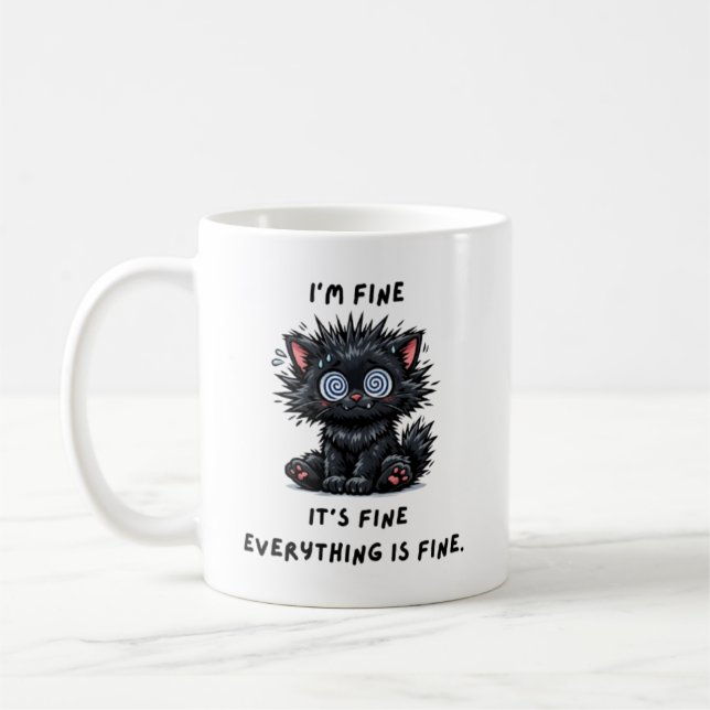 sarcastic black cat mug (Gauche)