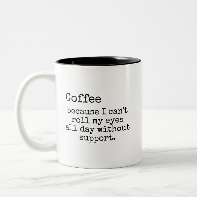 Sarcastic Eye-Roll Coffee Mug (Gauche)