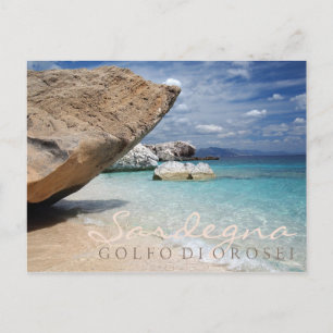 Sardaigne plage avec gros rochers carte postale